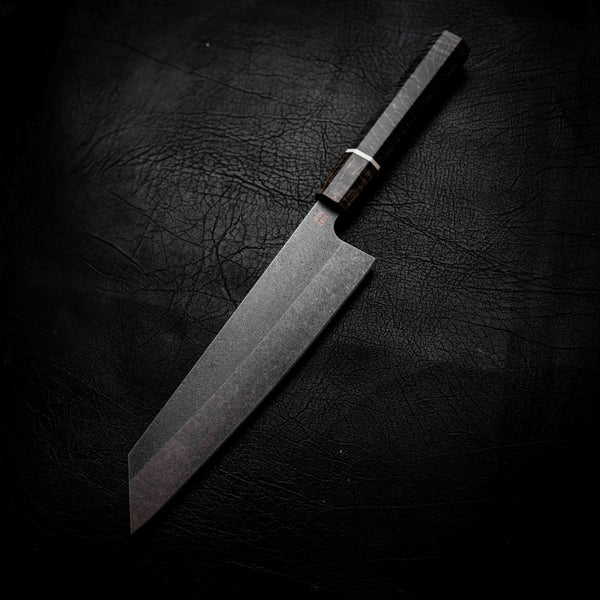 Kiritsuke — Stonewashed N690, Black Maple & Ivory G10 Wa Handle