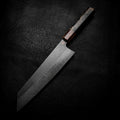 Kiritsuke — Stonewashed N690, Buffalo Horn & Maple Burl Wa Handle