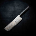 Nakiri — M390 Stainless Damascus, Black Maple & Ivory G10 Wa Handle