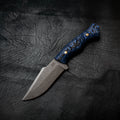 Wide Hunter — Dark Blue & Black Layered G10, Rock Face