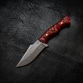 Wide Hunter — Red & Black Layered G10, Rock Face
