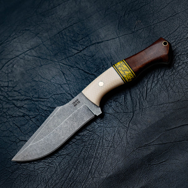 Wide Hunter — White G10, Yellow TruStone & Gidgee