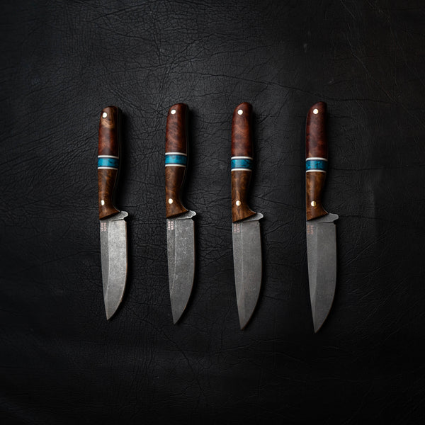 The Ringer — Red Mallee Burl, York Gum Burl, Blue Trustone & White G10