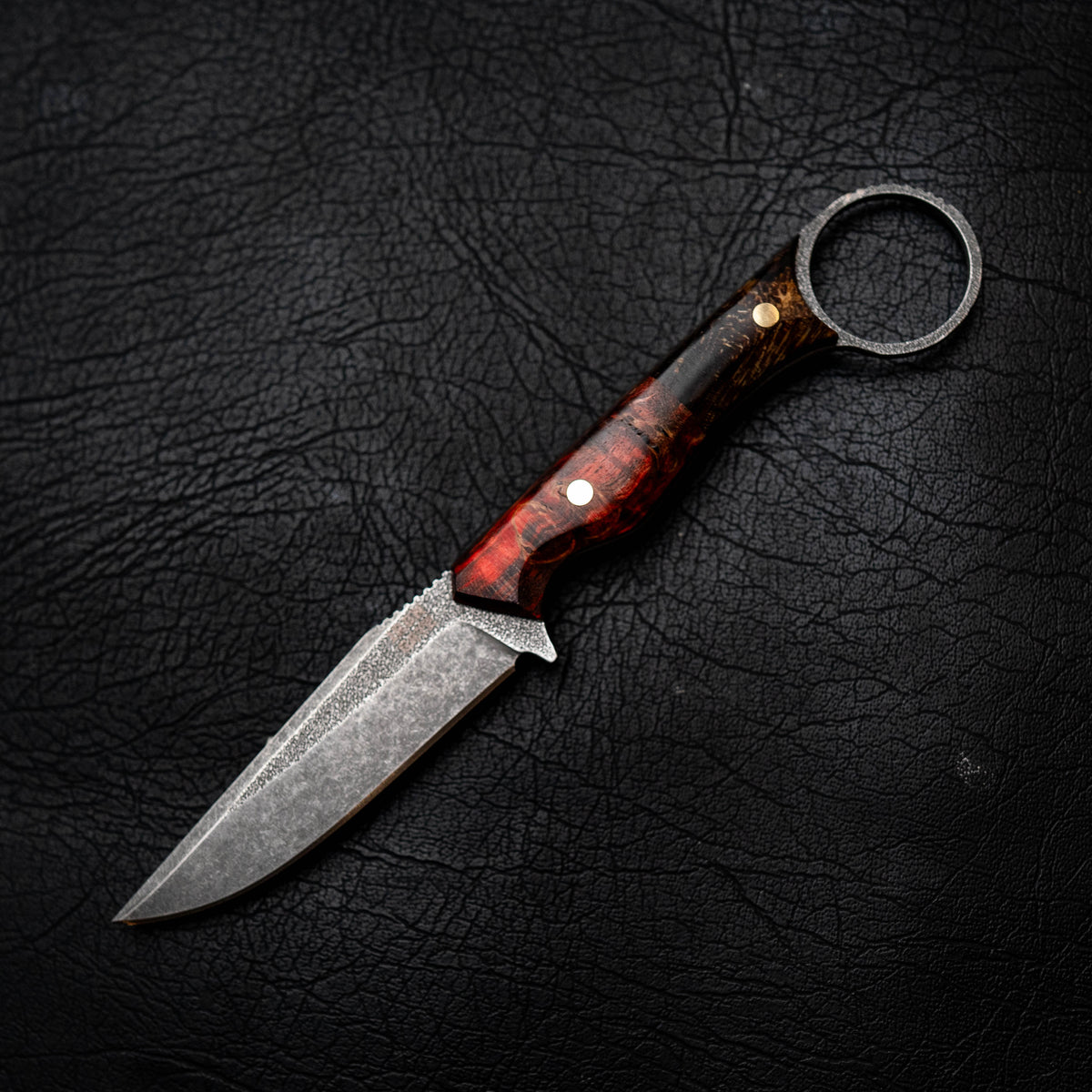 The Crow — Black & Red Dyed Curly Maple & Banksia