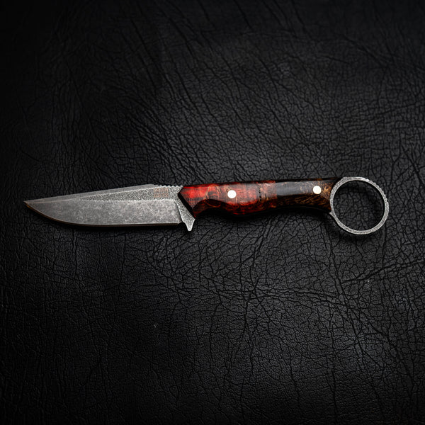 The Crow — Black & Red Dyed Curly Maple & Banksia