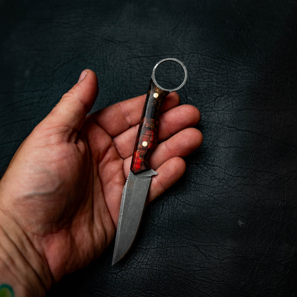 The Crow — Black & Red Dyed Curly Maple & Banksia