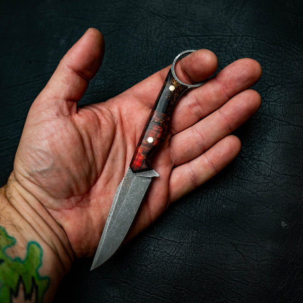 The Crow — Black & Red Dyed Curly Maple & Banksia