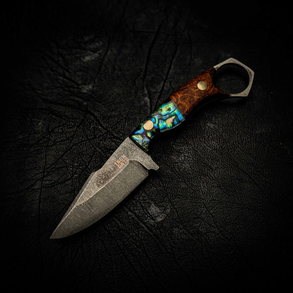 Mini Hunter — N690 & Abalone / Golden Amboyna Burl