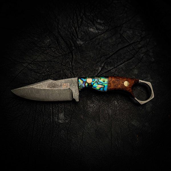 Mini Hunter — N690 & Abalone / Golden Amboyna Burl