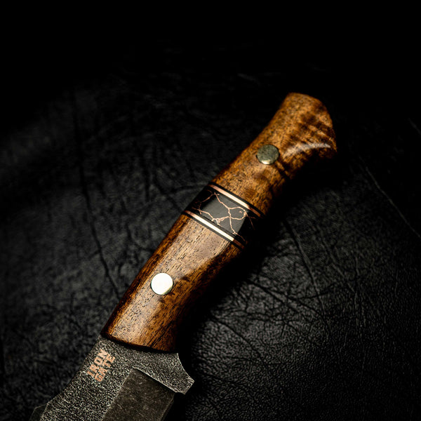 Hunter — Stabilised Acacia, TruStone & Copper Spacers — View 7 | Iron Gate Knives