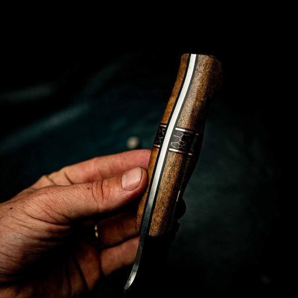 Hunter — Stabilised Acacia, TruStone & Copper Spacers — View 6 | Iron Gate Knives