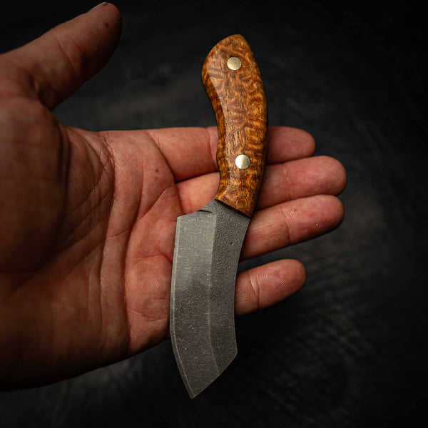 Notch — Stabilised Afzelia Xylay — In-hand view | Iron Gate Knives