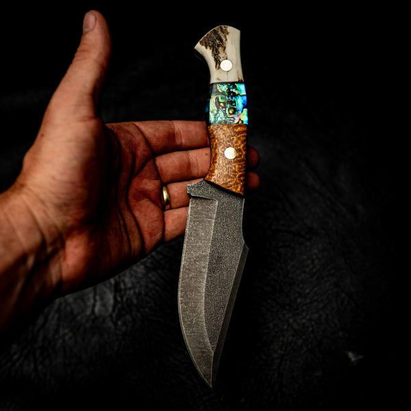 Stonewashed Hunter - Antler, Abalone and Amboyna Burl