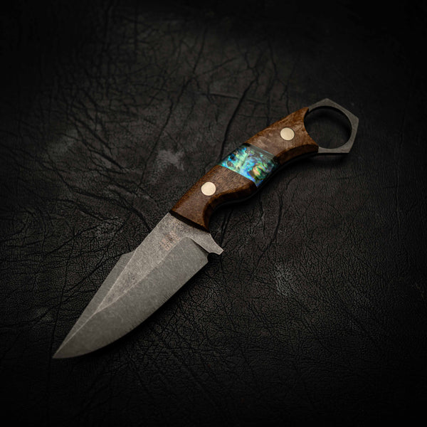 Mini Hunter — N690 & Curly Myrtle (Abalone Inlay)