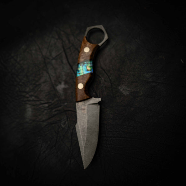 Mini Hunter — N690 & Curly Myrtle (Abalone Inlay)