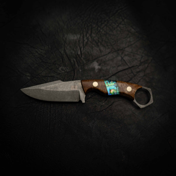 Mini Hunter — N690 & Curly Myrtle (Abalone Inlay)