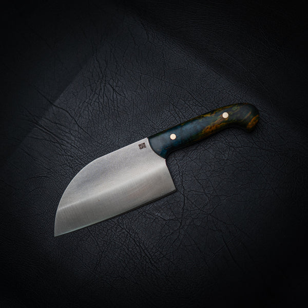 Dyed Birch Cleaver – N690 Stainless Steel
