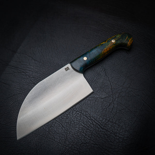 Dyed Birch Cleaver – N690 Stainless Steel
