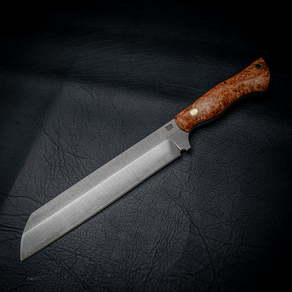 Chopper – N690 Steel, 4.5mm Thick | Stabilised Amboyna Burl