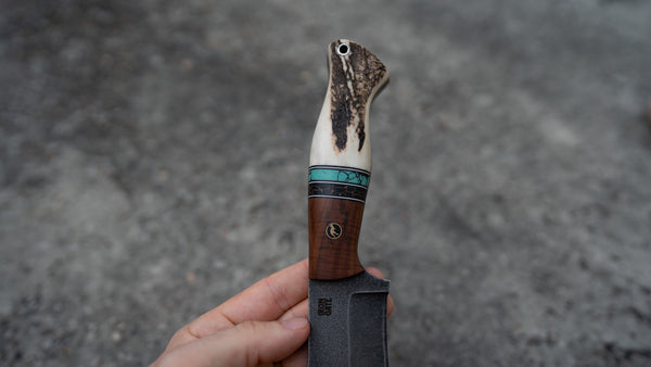 XL Hunting Knife – Antler, Trustone & Gidgee Handle