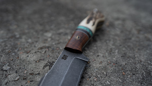 XL Hunting Knife – Antler, Trustone & Gidgee Handle