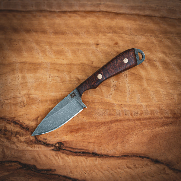 Stonewashed Ergo Skinner with Figured Gidgee Handle
