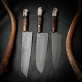 Pre-Order — Kitchen Set 3-Piece – Stonewashed N690 | Tasmanian Blackwood, TruStone & Fallow Deer Antler