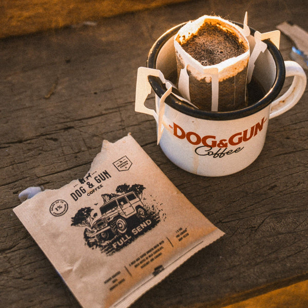 Dog & Gun Coffee, Full Send Pre-Loaded Drip Filters (15 Pack)
