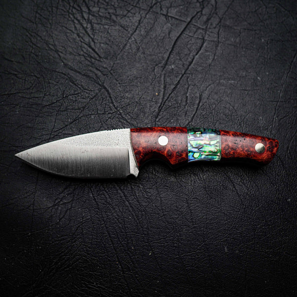 Skinner – N690 Steel, Satin Finish, Red Amboyna Burl with Abalone Inlay (170mm)