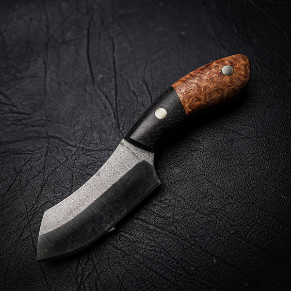 Drifter – N690 Steel, Stonewashed Finish, Afzelia Xlay & Bog Oak (150mm)