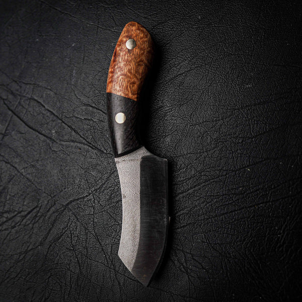 Drifter – N690 Steel, Stonewashed Finish, Afzelia Xlay & Bog Oak (150mm)