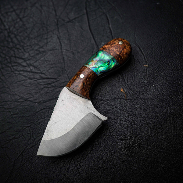 Drop Bear – 440C Stainless Steel, Amboyna Burl with Abalone Inlay