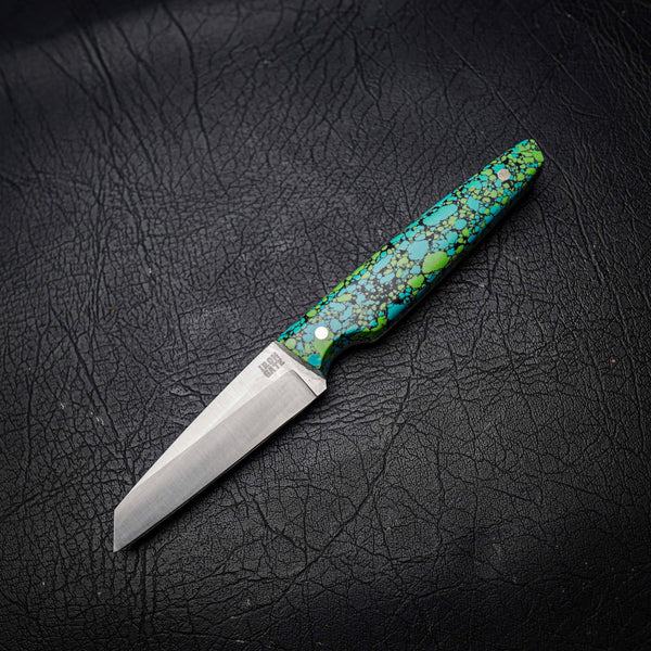Wharncliffe – Elmax Steel, Satin Finish, Blue & Green Restone