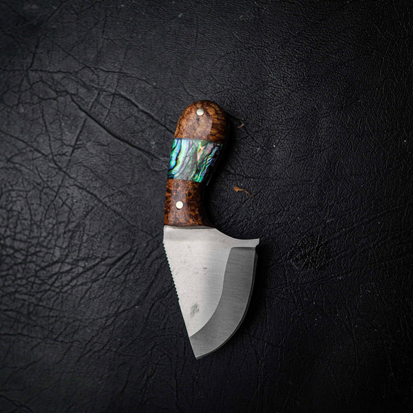 Drop Bear – 440C Stainless Steel, Amboyna Burl with Abalone Inlay