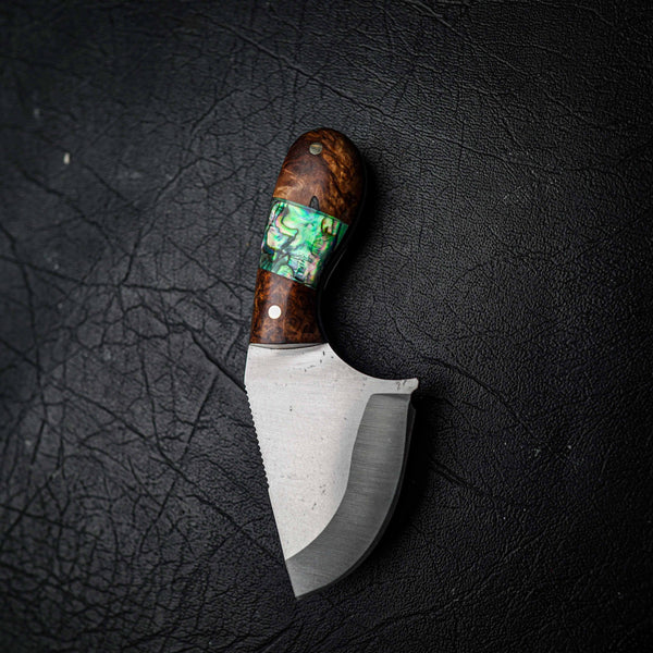 Drop Bear – 440C Stainless Steel, Amboyna Burl with Abalone Inlay