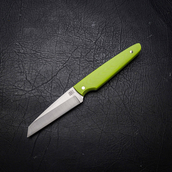 Wharncliffe – Elmax Steel, Satin Finish, Lime Green G10