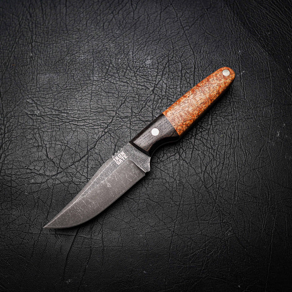 Scout – N690 Steel, Stonewashed Finish, Bog Oak & Afzelia Xlay