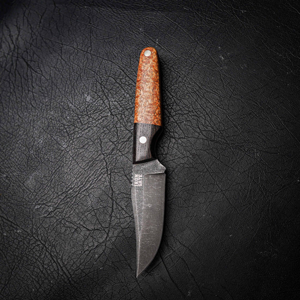 Scout – N690 Steel, Stonewashed Finish, Bog Oak & Afzelia Xlay