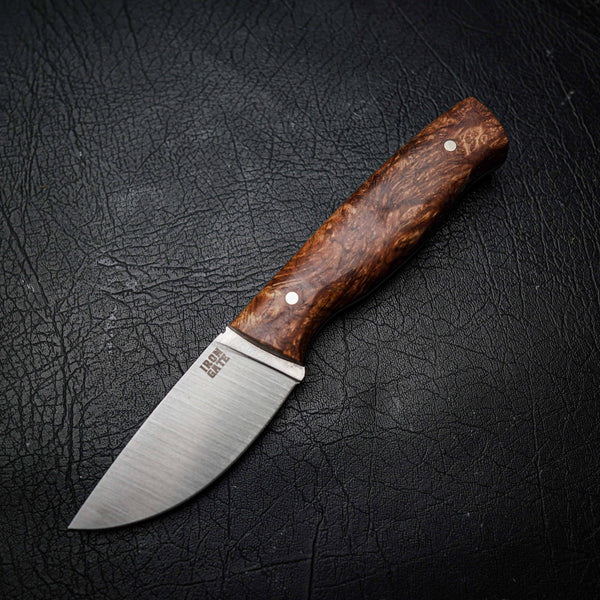 Skinner – Elmax Steel, Satin Finish, Full Stabilised Silkwood Burl