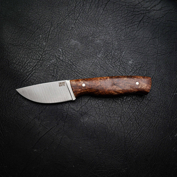 Skinner – Elmax Steel, Satin Finish, Full Stabilised Silkwood Burl
