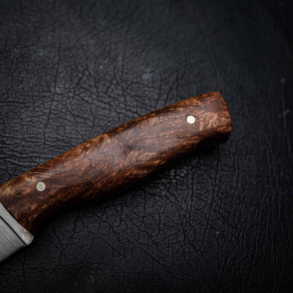 Skinner – Elmax Steel, Satin Finish, Full Stabilised Silkwood Burl