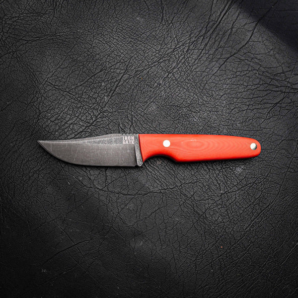 Scout – N690 Steel, Stonewashed Finish, Neon Orange G10