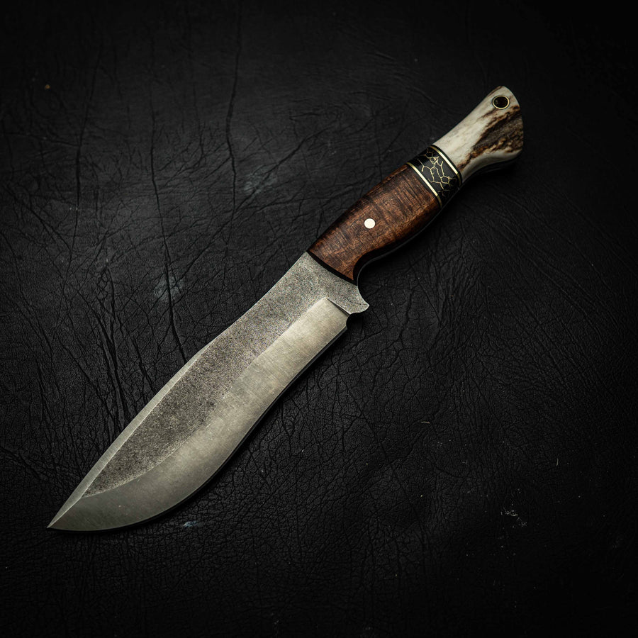 Stonewashed Bear - Tassie Blackwood, Trustone & Antler — Iron Gate Knives | Handmade in Australia