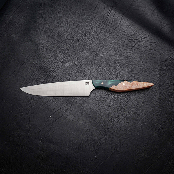 Chef Knife – 12C27 Stainless Steel, Epoxy Hybrid Handle with Speckled Blue Dye (230mm)