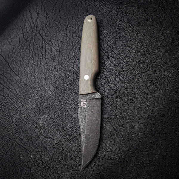 Scout – N690 Steel, Stonewashed Finish, Khaki G10
