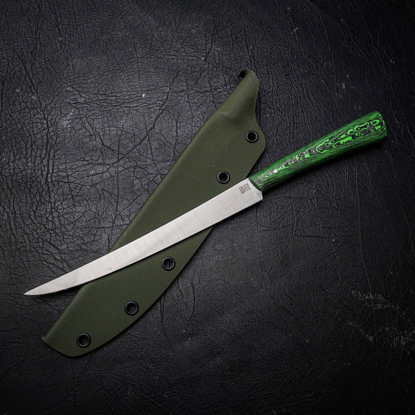 Flexxy Fillet – Stainless Steel, Green Carbon Fiber Handle (300mm)