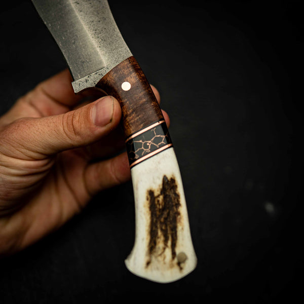 Mini Kukri – Tassie Blackwood, Copper TruStone & Deer Antler
