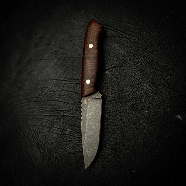Bushcraft – Stonewashed N690 with Full Gidgee Handle
