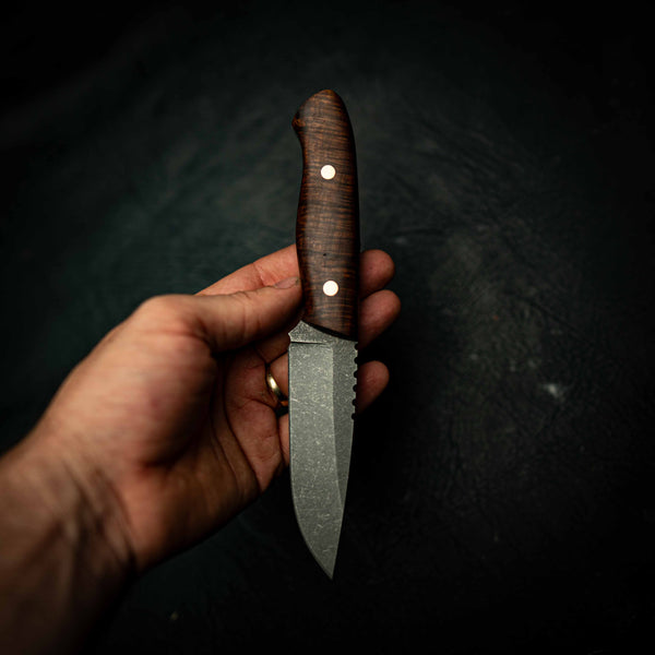 Bushcraft – Stonewashed N690 with Full Gidgee Handle