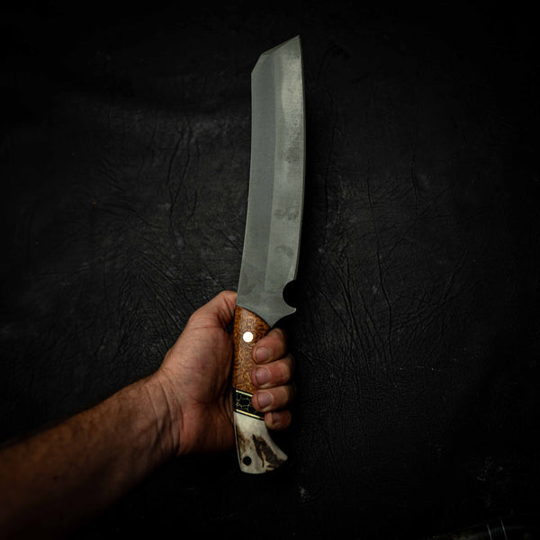 Chopper – Afzelia Xylay, Brass TruStone & Deer Antler